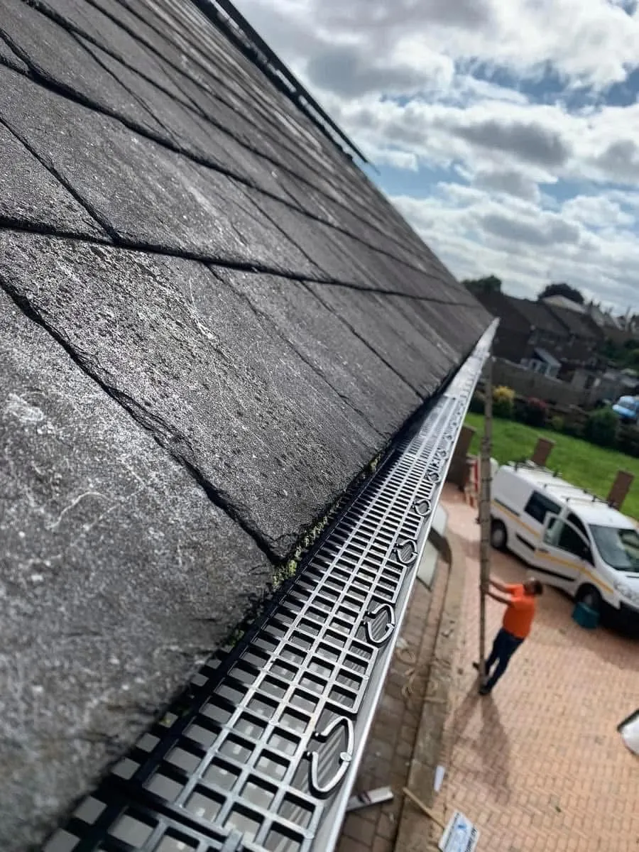 Gutter guard fitted on a slate roof in Barnstaple